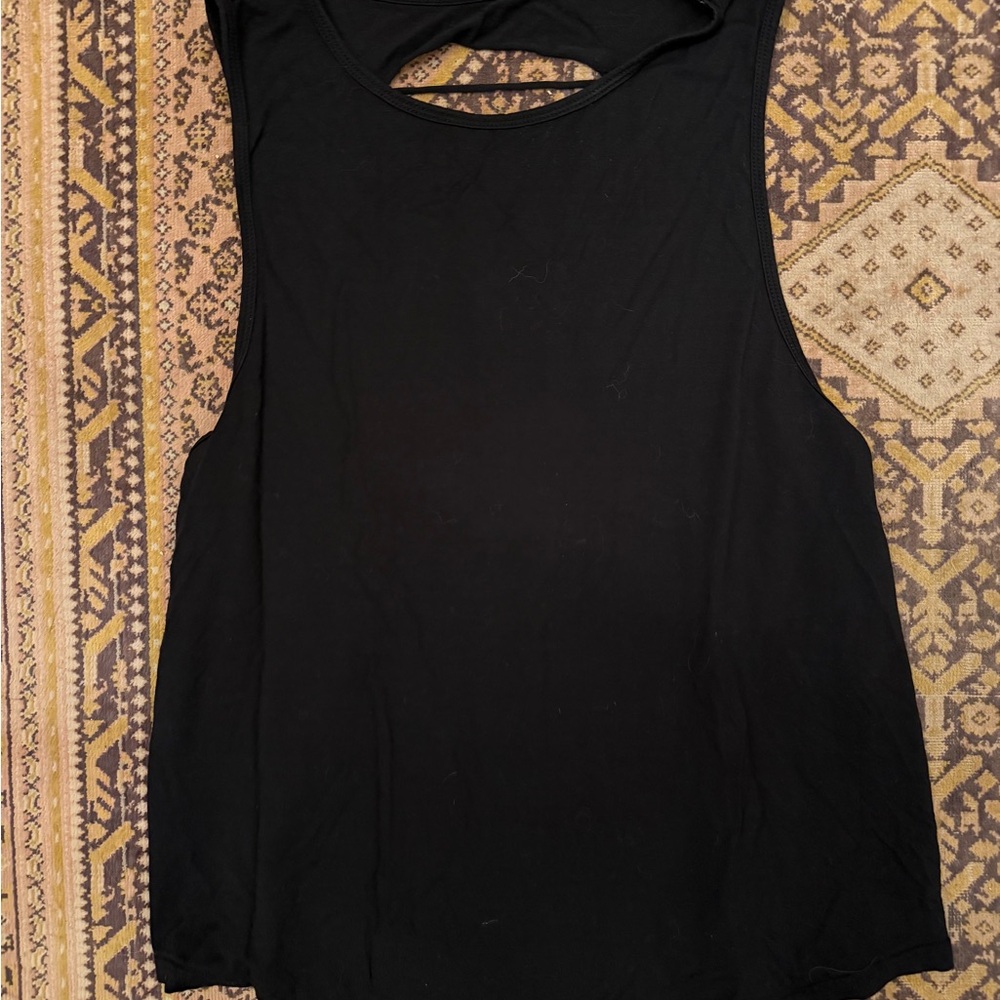 Carbon38 Black Tank Top with slit back detailing, M - Picture 3 of 4